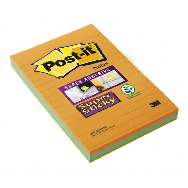 Blocs Notes Post-it® Super Sticky 101x152mm - Adhésif Renforcé