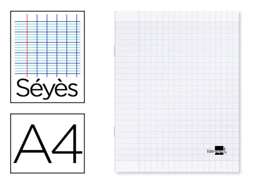 Cahier A4 96 Pages séyes- Couverture polypropylène - Incolore