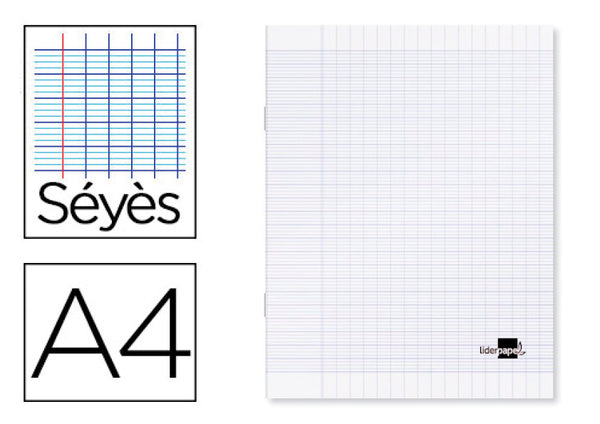 Cahier A4 96 Pages séyes- Couverture polypropylène - Incolore