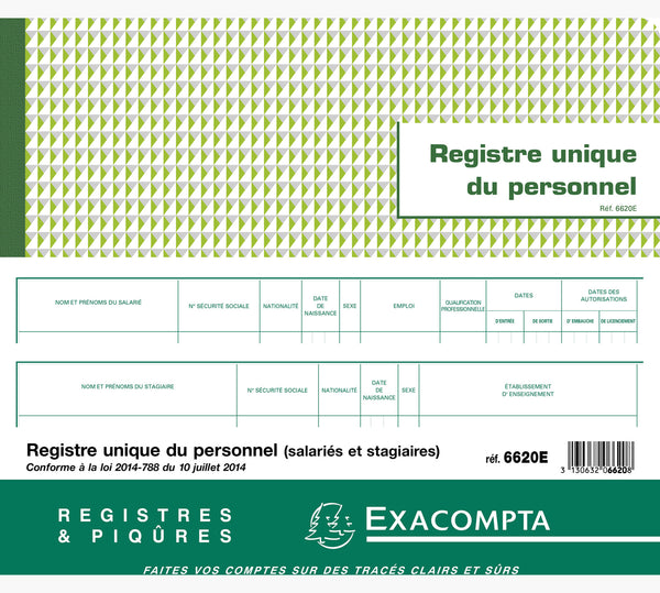 Registre ent/sorties pers. ref6620