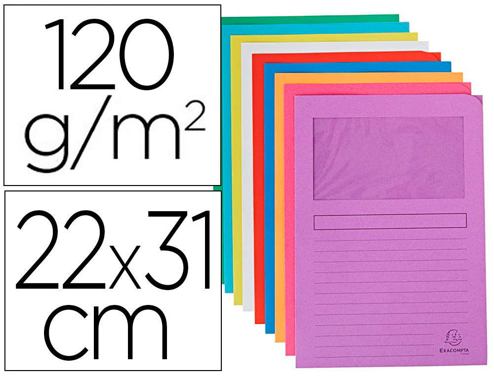 Pochette coin avec Fenetre 120G- paquet 50 Assorti