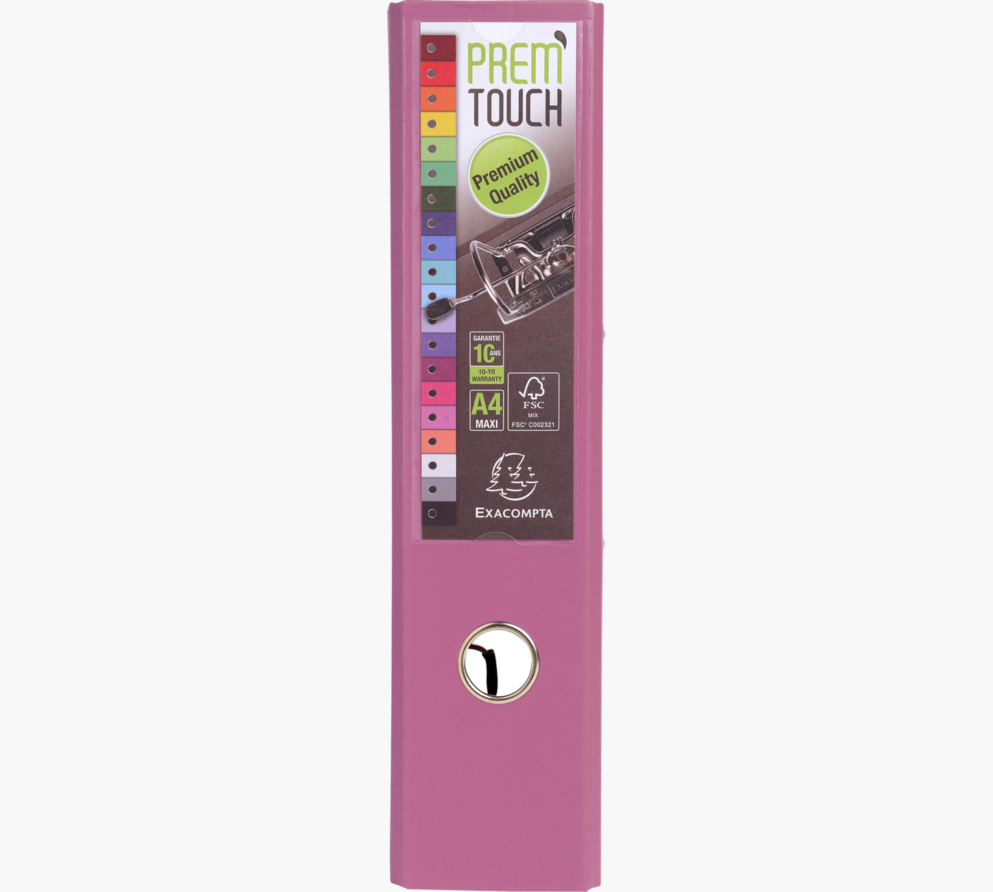 Classeur polypropylène premtouch dos de 80 rose
