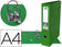 Classeur liderpapel a4 dos 75 mm vert foncé
