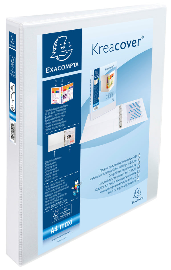 Classeur A4+ personnalisable 3 faces blanc dos 47mm
