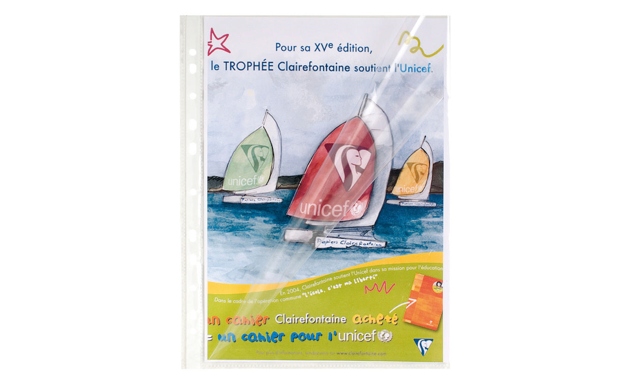 Pochette perforée A4 ouverture en coin polypro 6/100 -sachet de 10