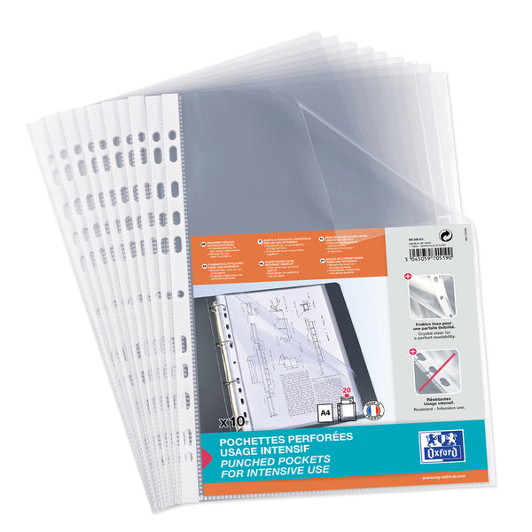 Pochette perforée A4 9/100e polypro sachet de 10