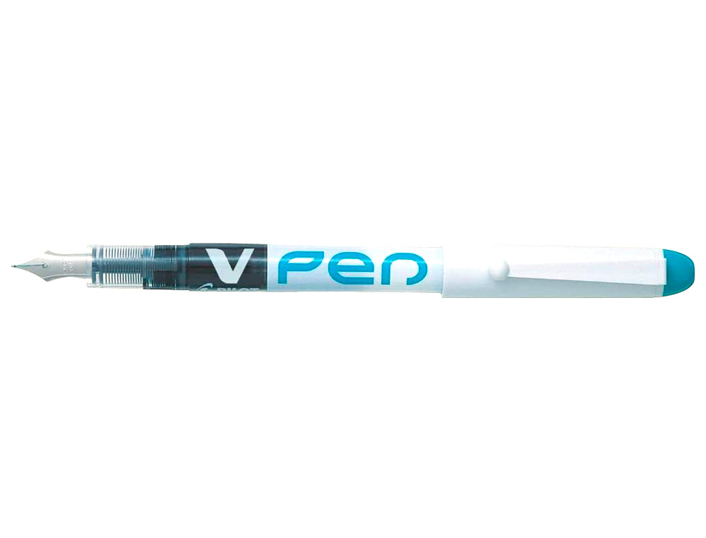 stylo plume pilot v-pen encre effaçable turquoise