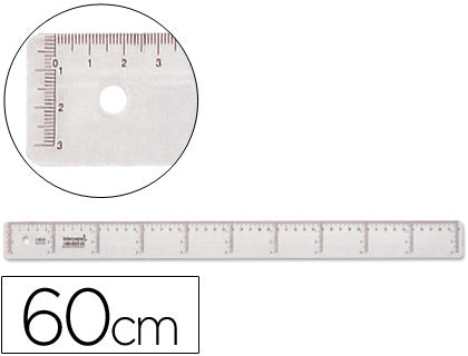 Regle plate plastique 1 biseau 60cm