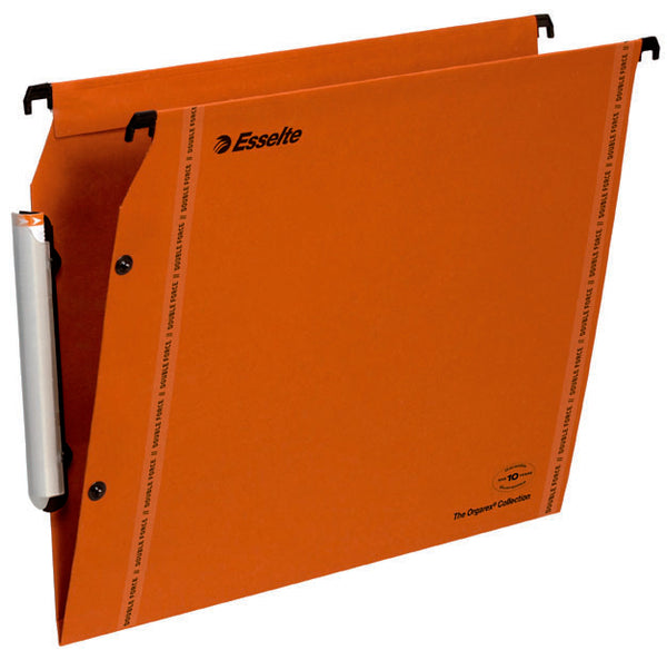 Dossiers suspendus LMG - Carton recyclé orange - Lot de 25 - Fond en V