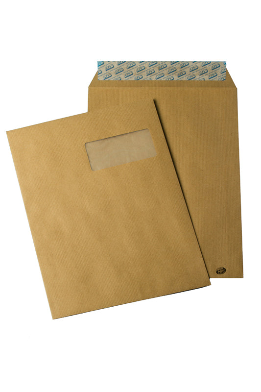 Pochettes d'expédition,fenetre 50x100mm- C4, 229 x 324 mm, kraft brun