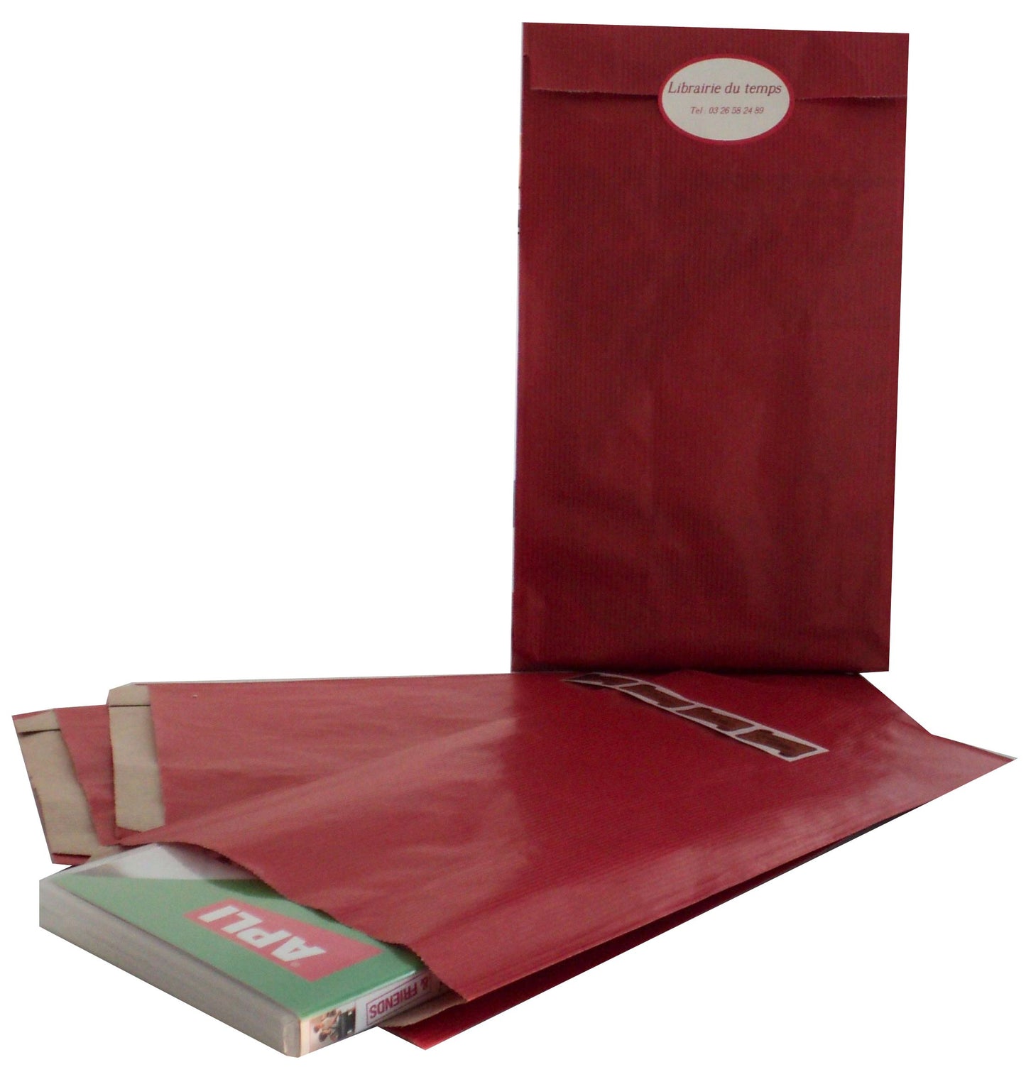 LOT de 250 Sacs kraft rouge 24x7x43 cm