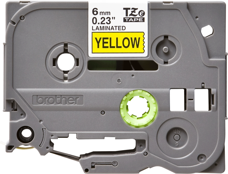 Ruban Brother 6mm TZE611 - noir/jaune