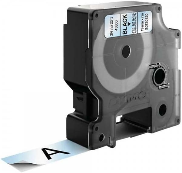 Ruban Dymo D1 19mm - noir-transparent