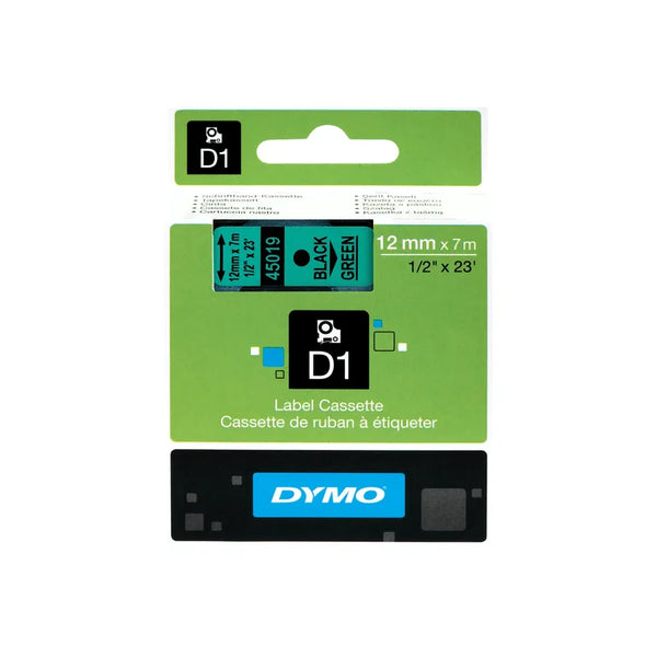 Ruban Dymo D1 12mm - noir/vert