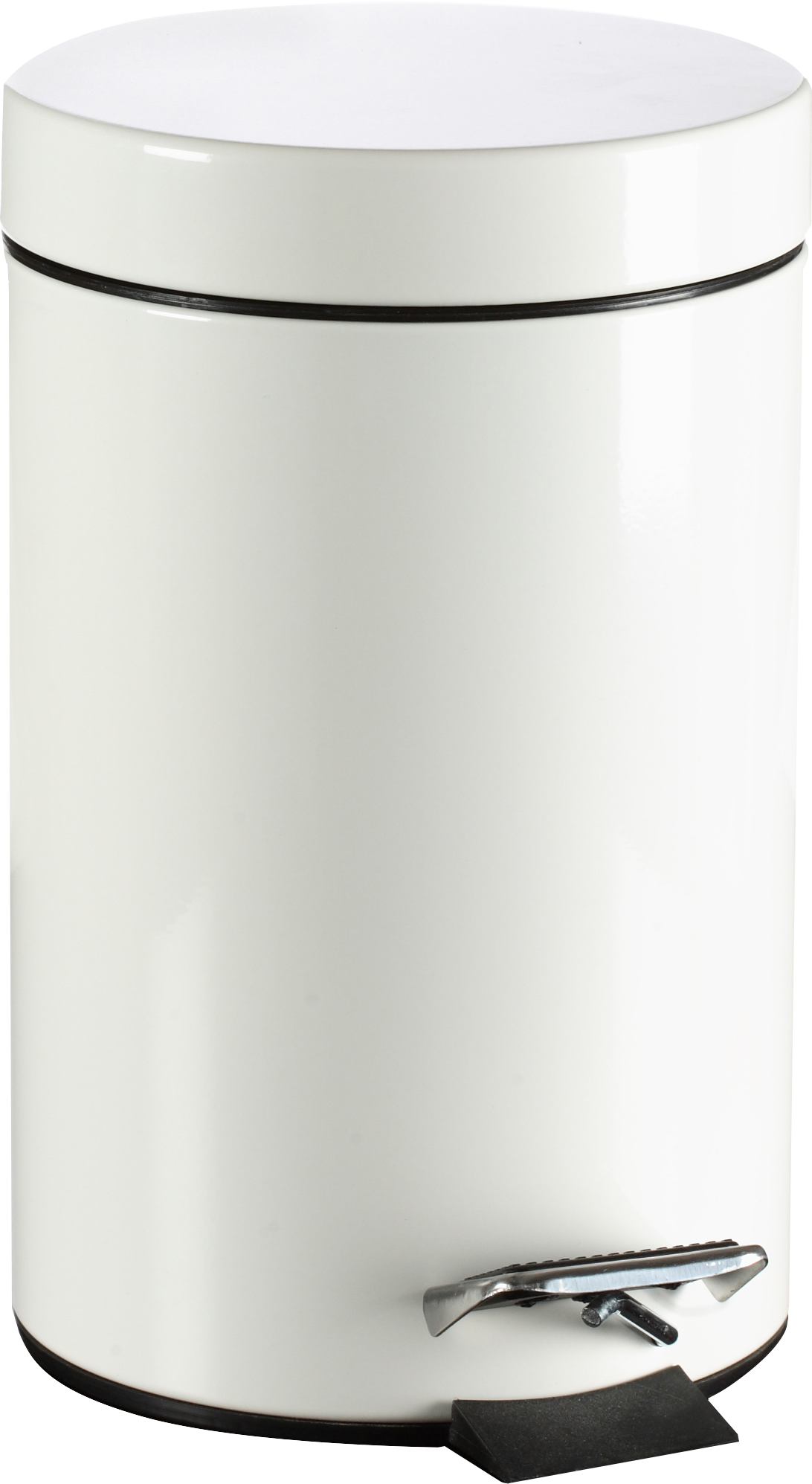 Poubelle à pédale 5l - métal blanc compacte