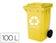 Poubelle de tri sélectif 100l - plastique jaune