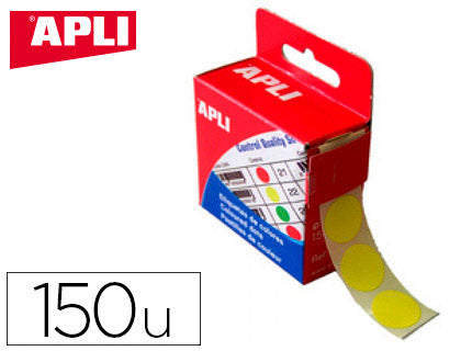 Pastilles adhésives 15mm - jaune, boîte de 150