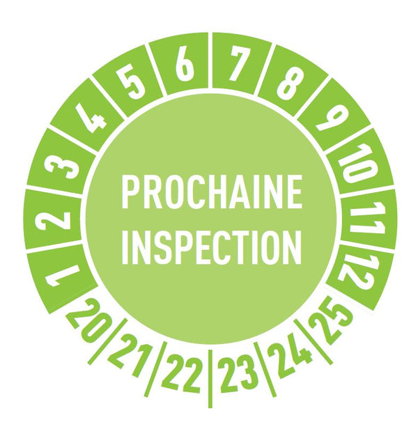 Pastilles d'inspection extincteur - antieffraction, 48 unités