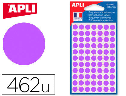 Pastilles adhésives 8 mm violet -sachet de 462