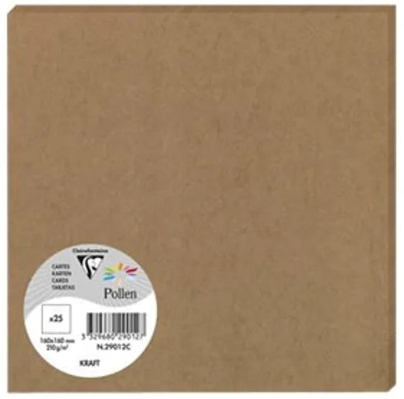 Cartes carrées 160x160 - papier kraft 200 g/m²