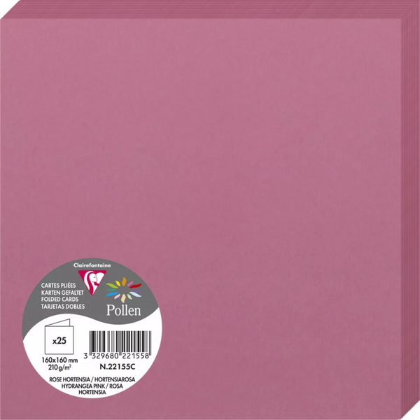 Carte carrée 160x160 mm - couleur rose hortensia