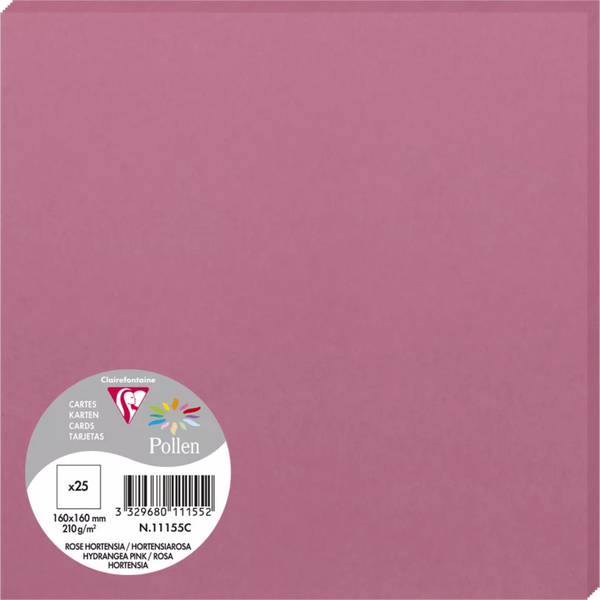 Cartes carrées 160x160 mm - rose hortensia, 210 g/m²