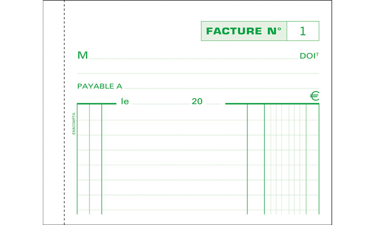 Carnet de Factures A6 - 50 Feuillets Autocopiant