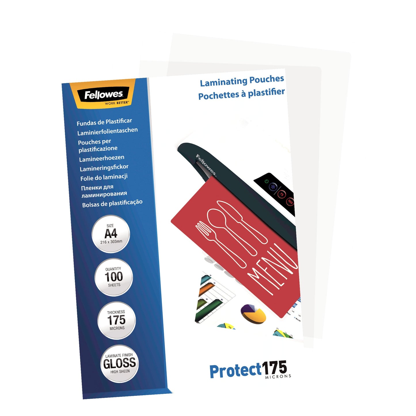 Pochettes plastification A4 - 175 microns-boite de 100
