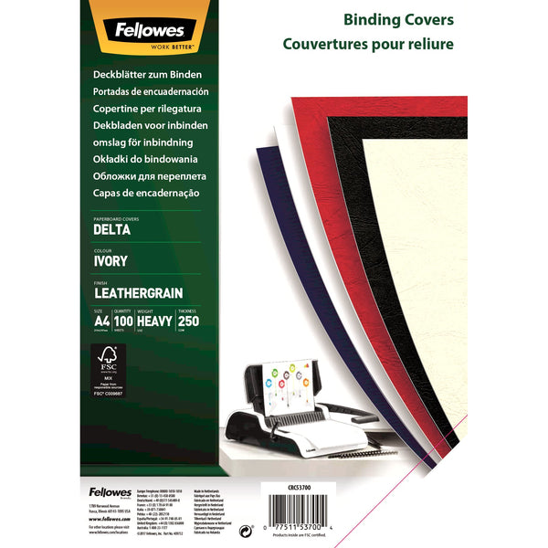Couvertures a4 grain cuir 250g - pack de 100