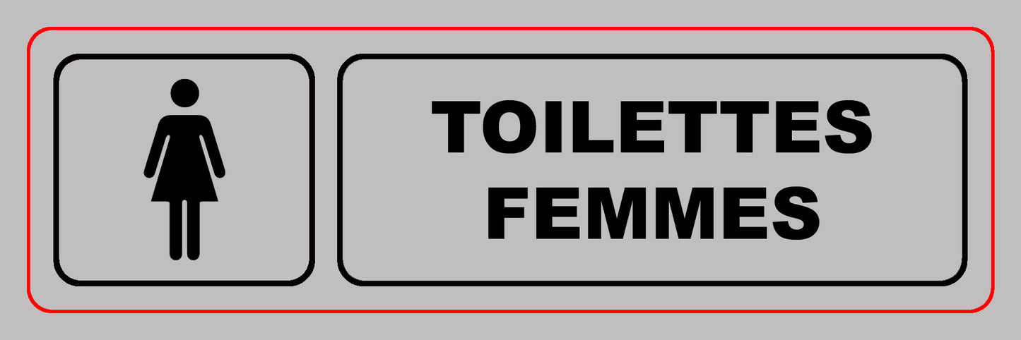 Plaque de signalisation "toilettes dames" 170x47mm