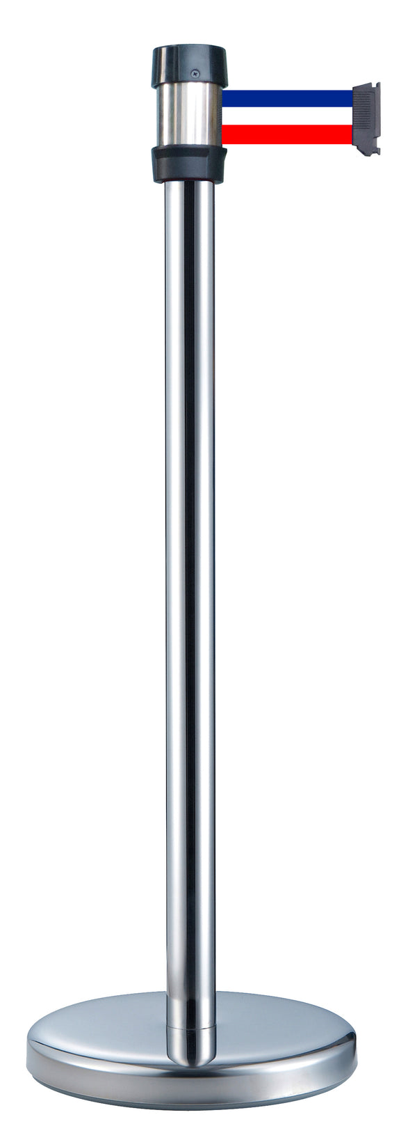 Poteau de guidage avec sangle tricolore