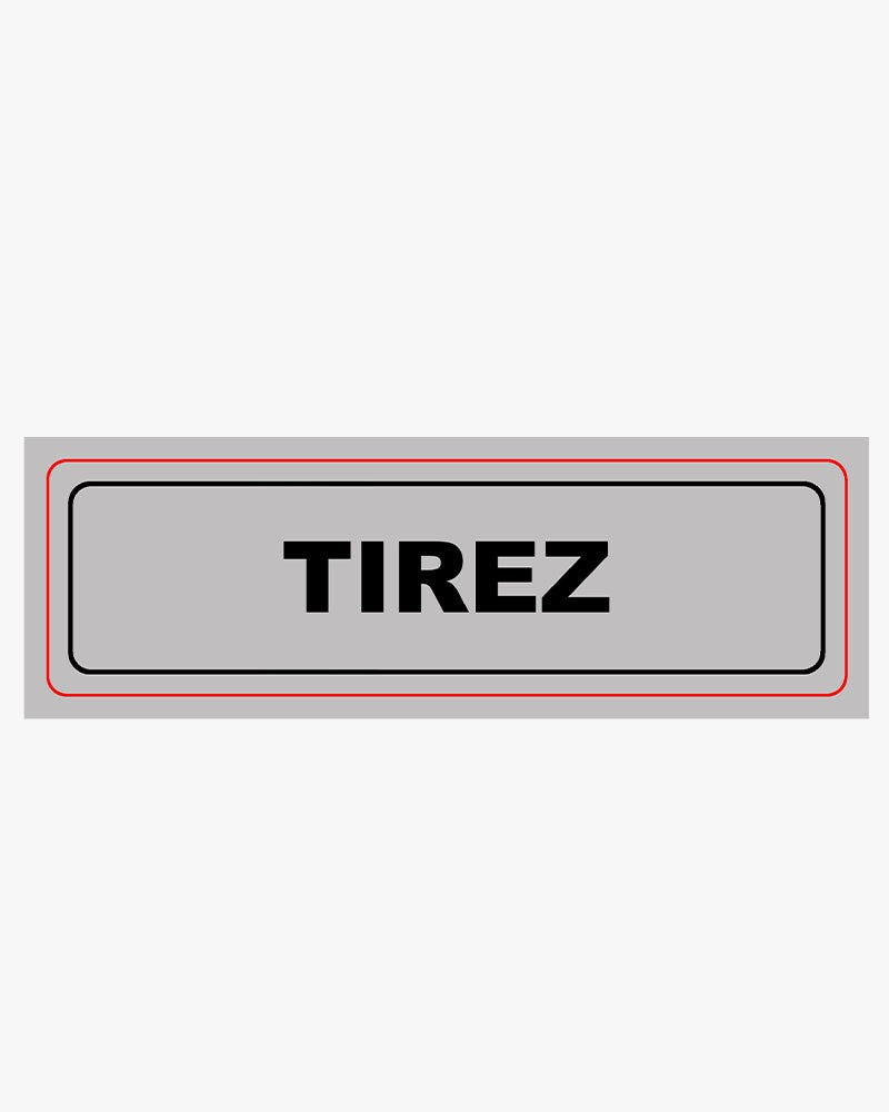 Plaque de signalisation adhésive "tirez"-16x4cm