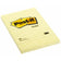 Bloc Post-it® 102x152 100 feuilles jaune réglure lignée