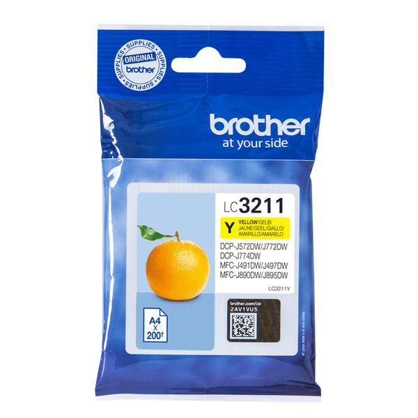 Cartouche d'encre Brother jaune LC3211 - rendement 200 pages