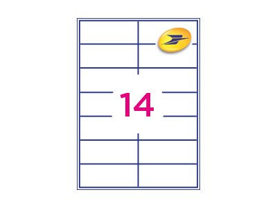 Etiquettes 99.1x38 laser jet d 'encre - boite de 1400