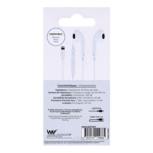 Écouteurs lightning blanc - confort et performance