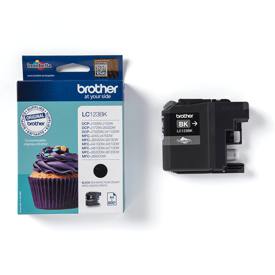 Cartouche d'encre Brother LC123bk - noir, 600 pages