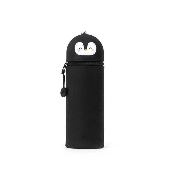 Trousse Legami 2-en-1 Silicone - Pingouin Rétractable