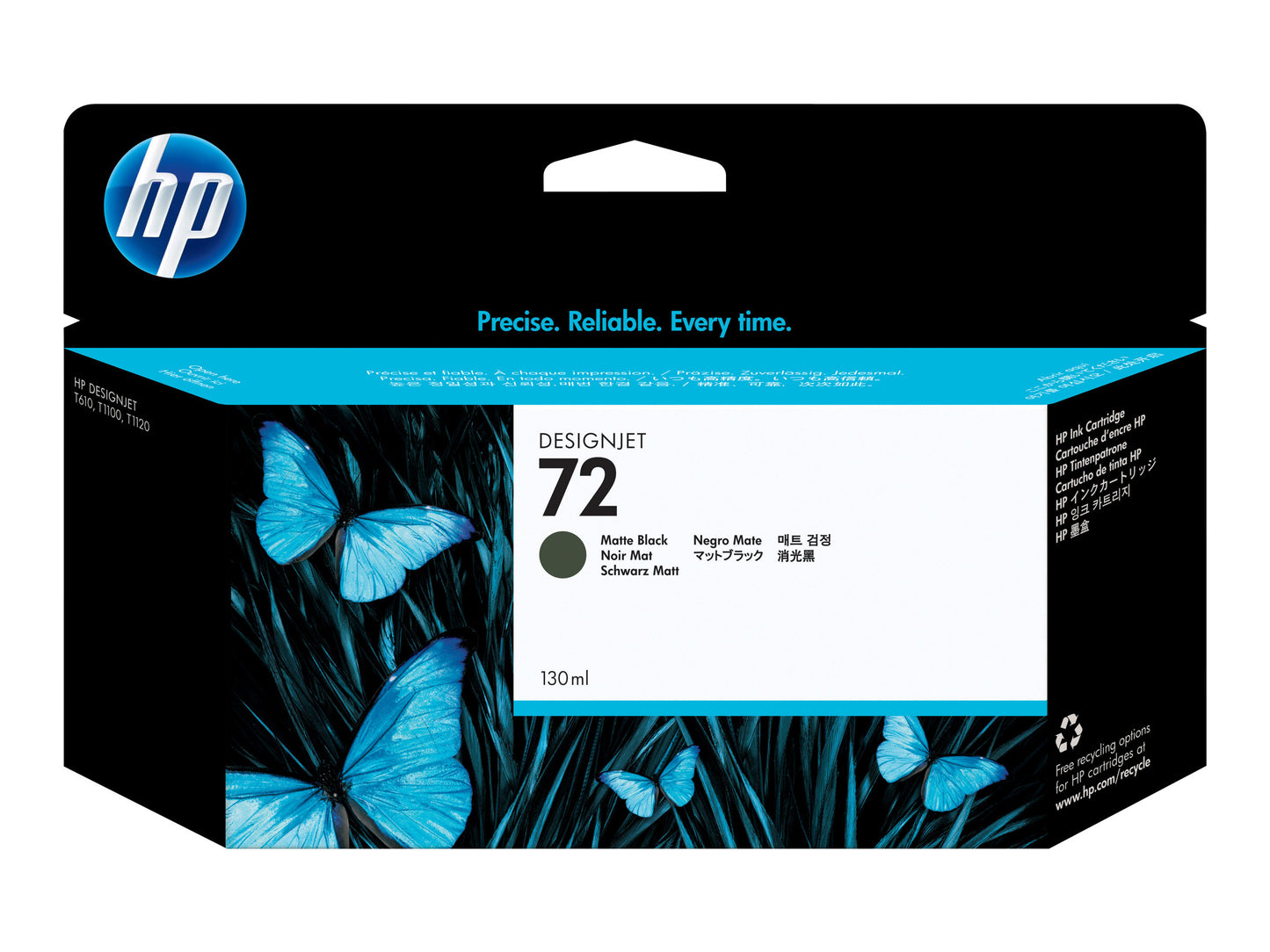 Cartouche d'encre HP 130 ml - noir mat pour designjet