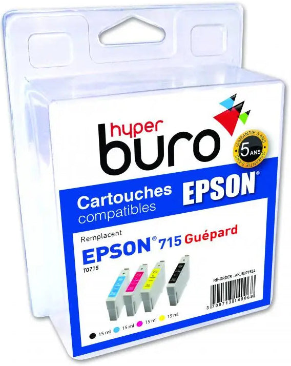 Pack 4 cartouches compatibles epson t0715 - encre haute qualité