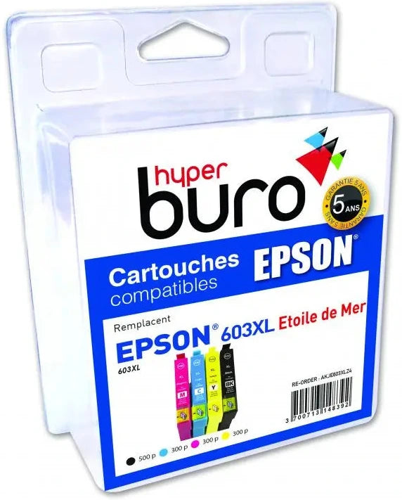 Pack 4 cartouches compatibles Epson t603xl étoile de mer - haute capacité