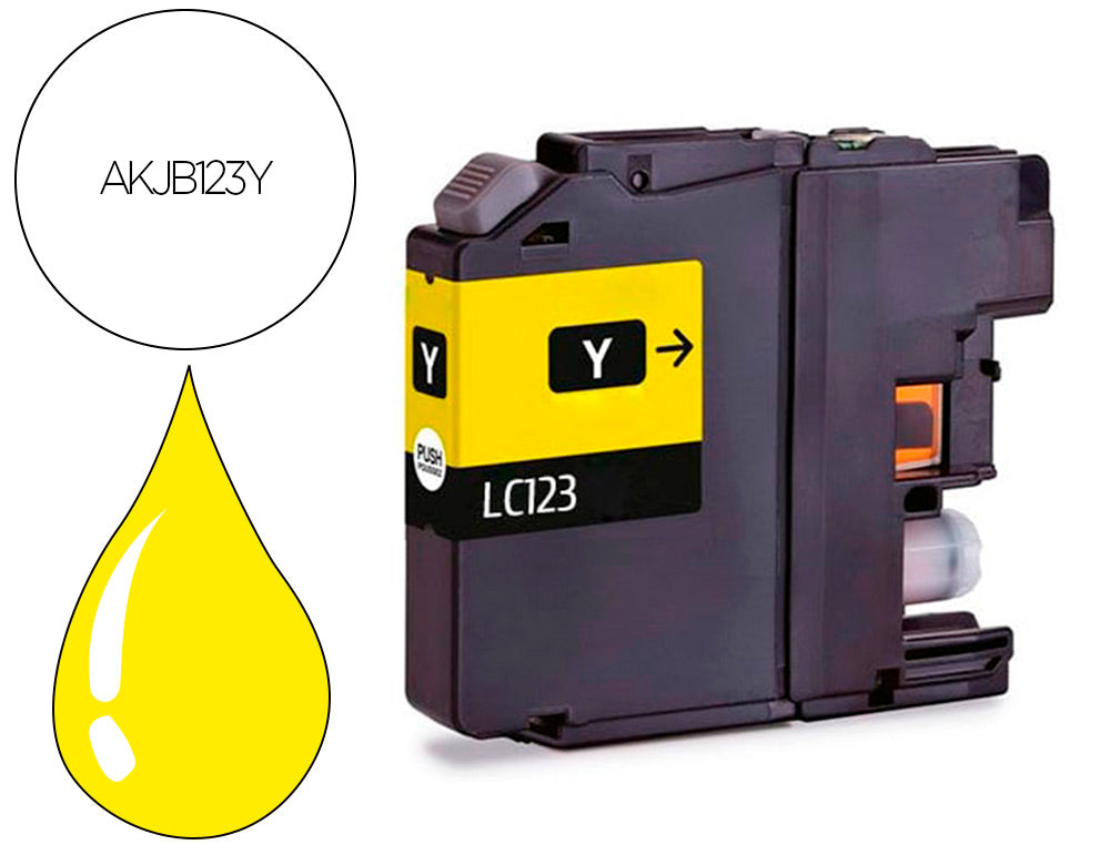 Cartouche d'encre compatible Brother jaune lc123 - 10ml haute capacité