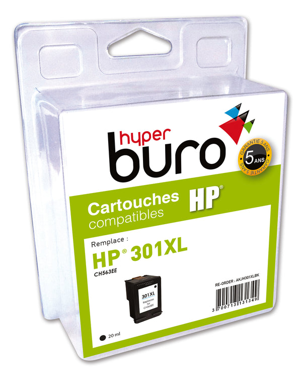 Cartouche remanufacturée HP 301XL Noir 20ml