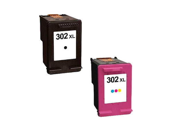 Cartouche d'encre remanufacturée hp 302xl - pack de 2 noir+couleur