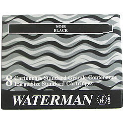 Cartouche encre waterman longue noire etui de 8