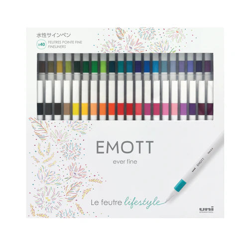 Coffret stylo feutre uniball emott pointe fine multicolor 40 couleurs