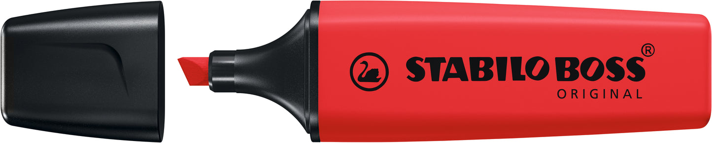 Surligneur Stabilo boss Rouge - Pointe Biseautée