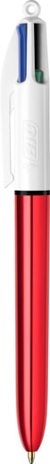 Stylo 4 couleurs bic shine - design métallisé rétractable