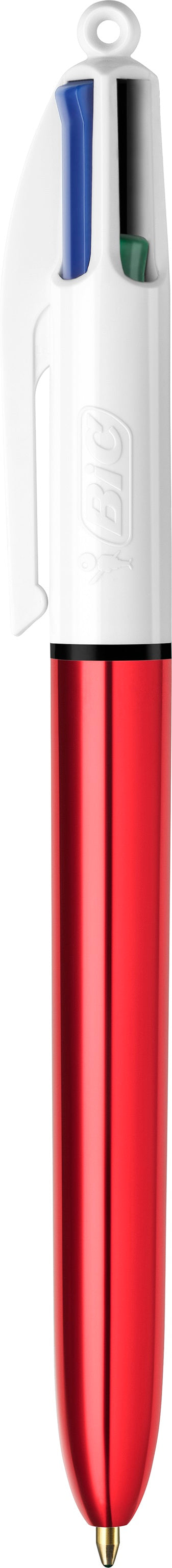 Stylo 4 couleurs bic shine - design métallisé rétractable