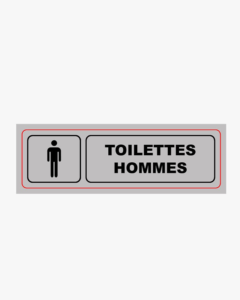 Panneau adhésif toilettes hommes - pvc gris